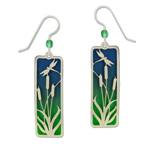 Earrings - Dragonfly Sunset with Reeds - 2309