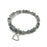 Gemstone Wrap Bracelet - Cloudy Quartz - Matte - Heart Charm