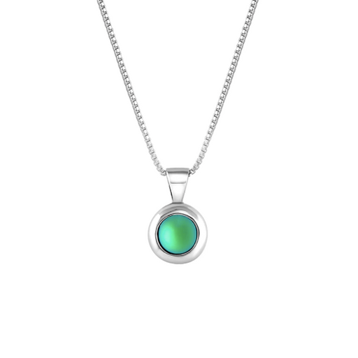 Necklace - Teeny Tiny Pendant with Frosted Green Crystal - PEN-035-FG