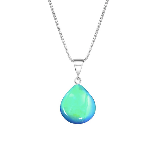Necklace - Drop Pendant with Polished Green Crystal - Extra Small - PEN-020-PG