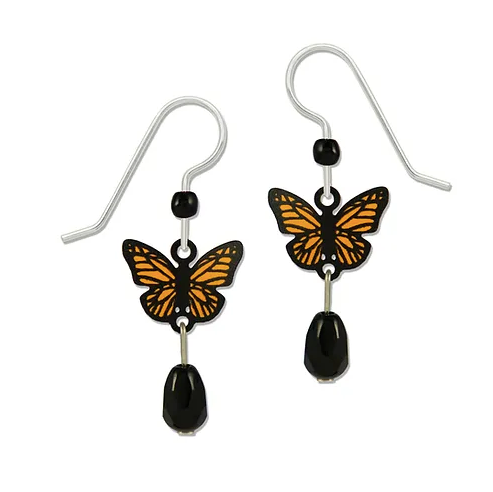 Earrings - Monarch Butterfly with Dangle - 2286