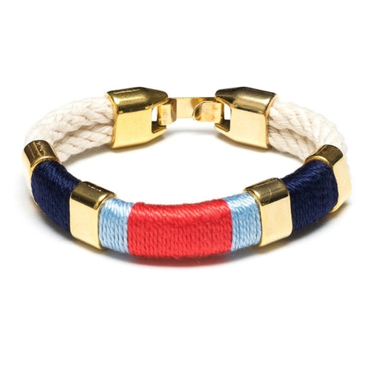 Bracelet - Newbury - Ivory/Navy/Blue/Coral - Gold - Medium