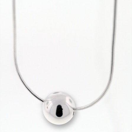 Necklace - Sterling Silver - SS Ball - 18 Inch - JG