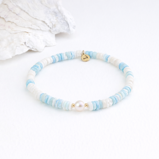 Bracelet - Puka Shell Ocean Breeze - Sky