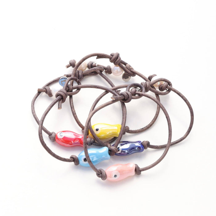 Bracelet - Sardine Fish - Sky Blue - 6.5"