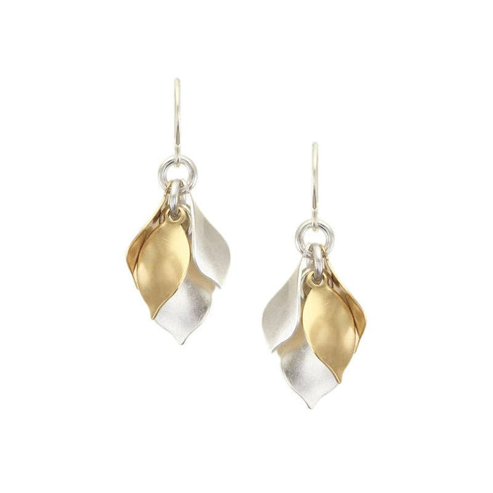 Small Layered Petals Wire Earrings