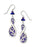 Earrings - Blue Purple Filigree