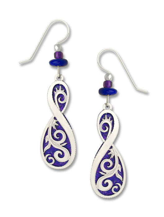 Earrings - Blue Purple Filigree