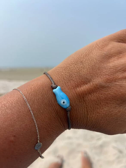 Bracelet - Sardine Fish - Sky Blue - 6.5"