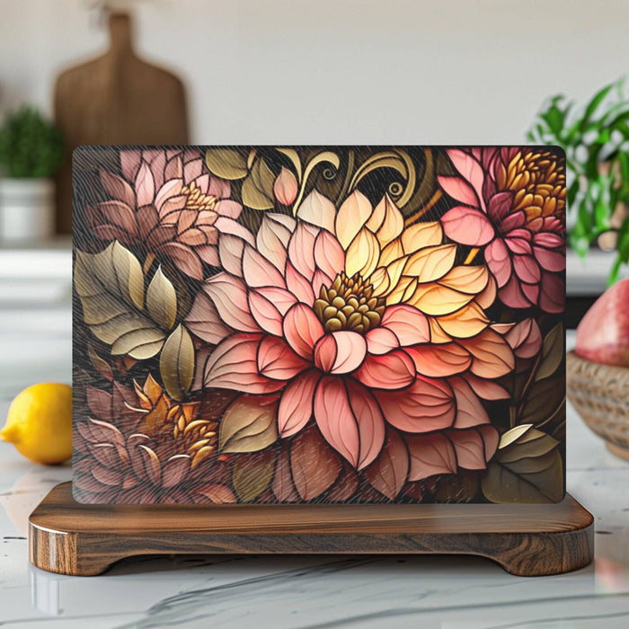 Tempered Glass Cutting Board - Dahlia - 8x11