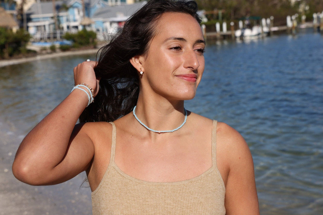 Necklace - Chill and Shimmer Vibes Pearl Choker