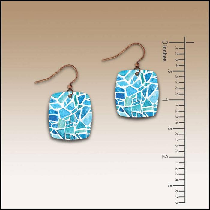 Resort Glass Button Drop Handmade Earrings - HM09S