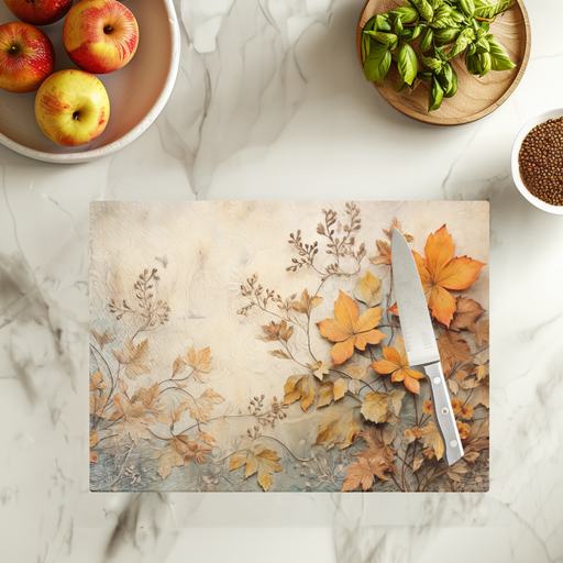Tempered Glass Cutting Board: Fall Leaves - 8x11