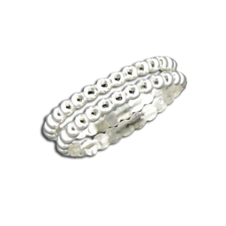 Ring - Double Beaded Wire Ring - Sterling Silver - 7