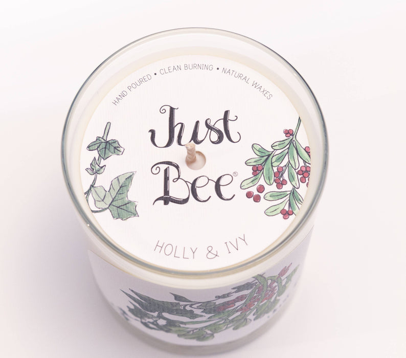 Holly & Ivy Christmas Candle - Medium Glass