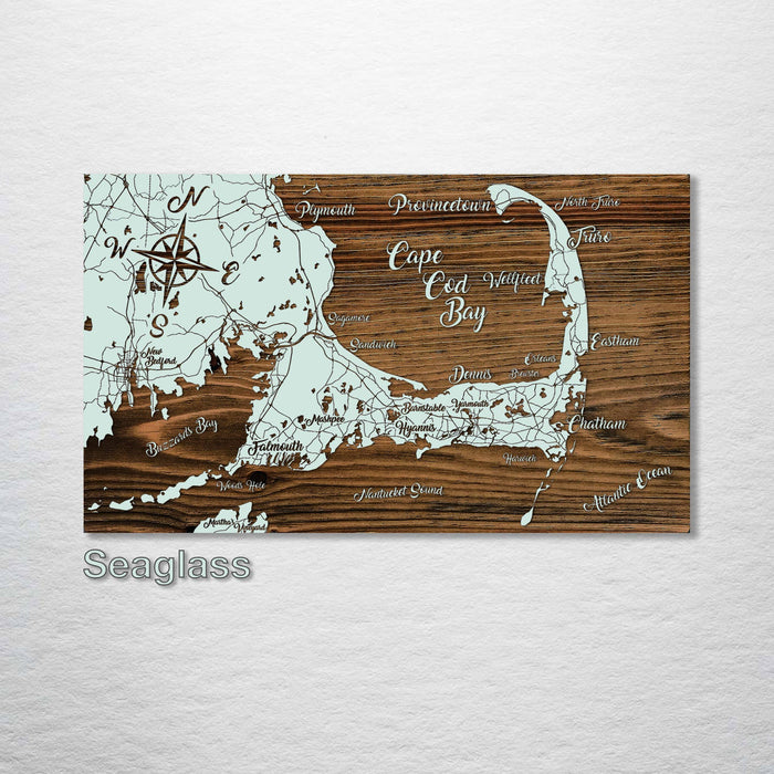 Massachusettes: Cape Cod Bay Map: Island Oasis / Small (11.25" x 19")