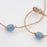 Anklets - Sea Glass Leather - Natural - Blue - 9"