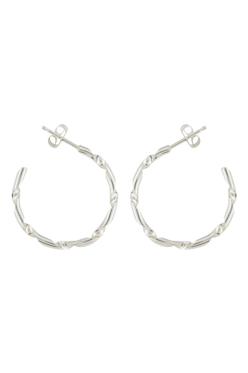 Earrings - Spiral Wire Post Hoop Earring - SS - 32mm