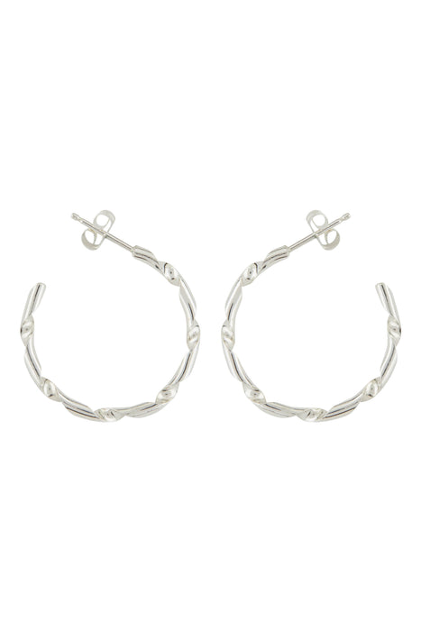 Earrings - Spiral Wire Post Hoop Earring - SS - 32mm