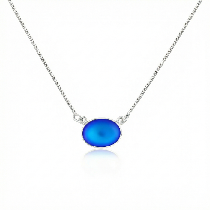 H-Oval Pendant - Polished Aqua