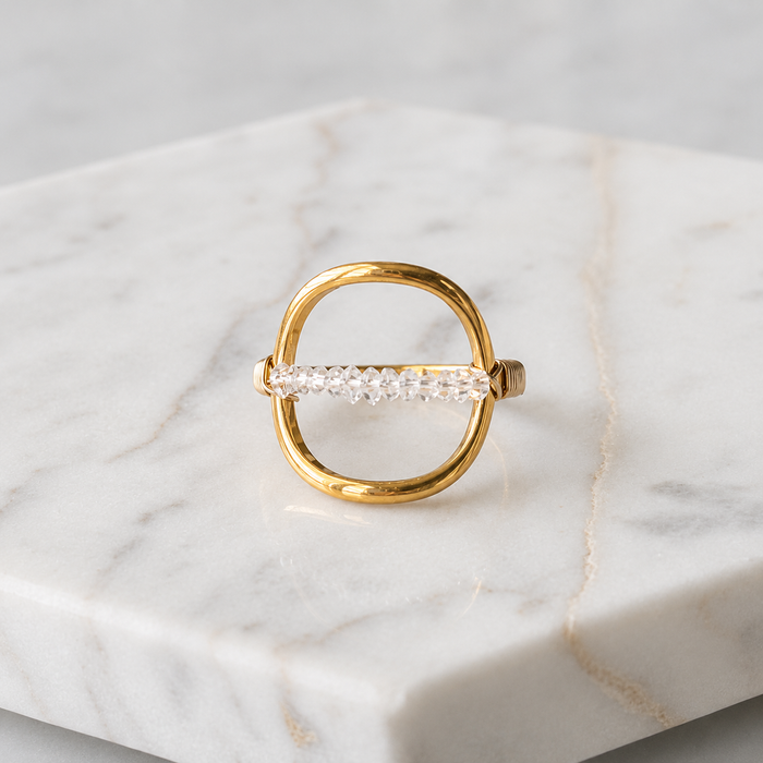 Herkimer Diamond Wire Wrapped Ring