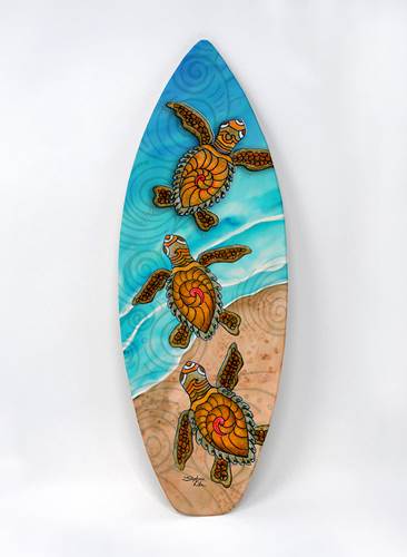 3 Baby Turtles Surfboard - SKD