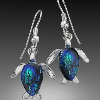 Earrings - Turtles - Cobalt Blue - 3E