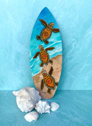 3 Baby Turtles Surfboard - SKD