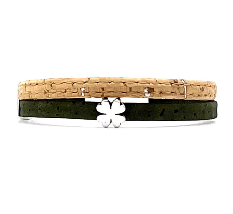 Clover - Classic Cork Bracelet: Olive / S