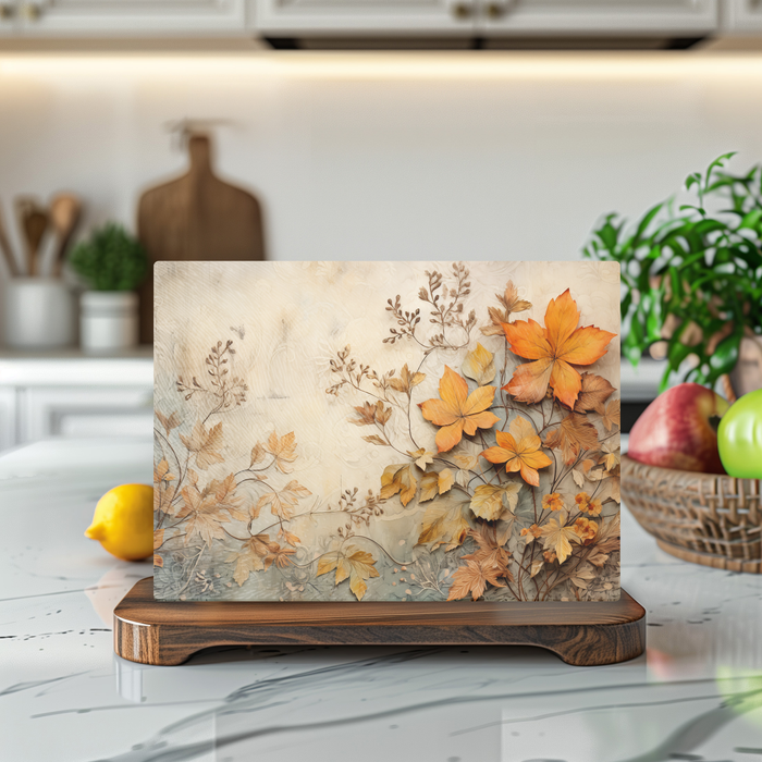 Tempered Glass Cutting Board: Fall Leaves - 8x11