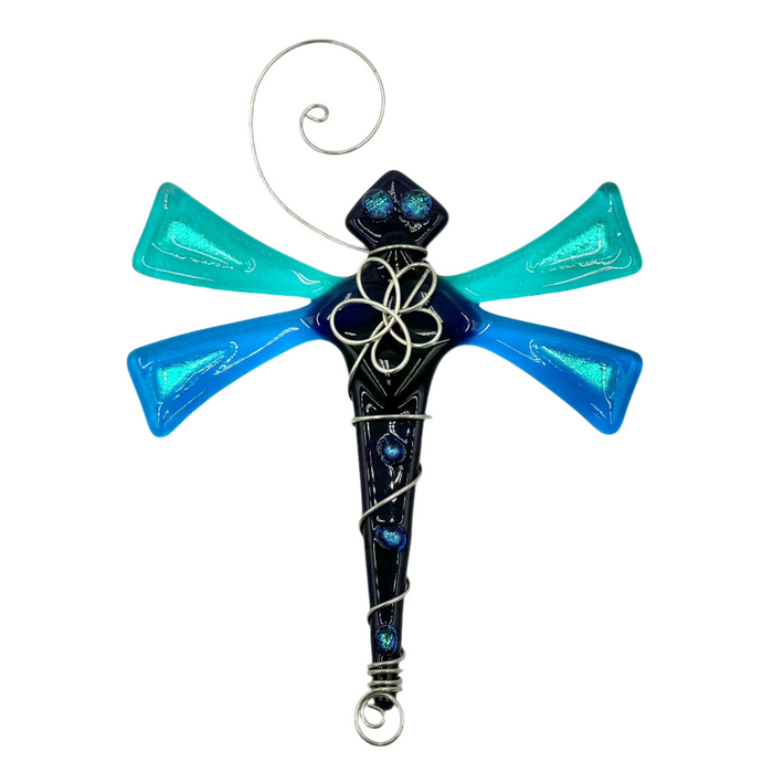 Sun Catcher - Dragonfly - Small - Purple/Aqua