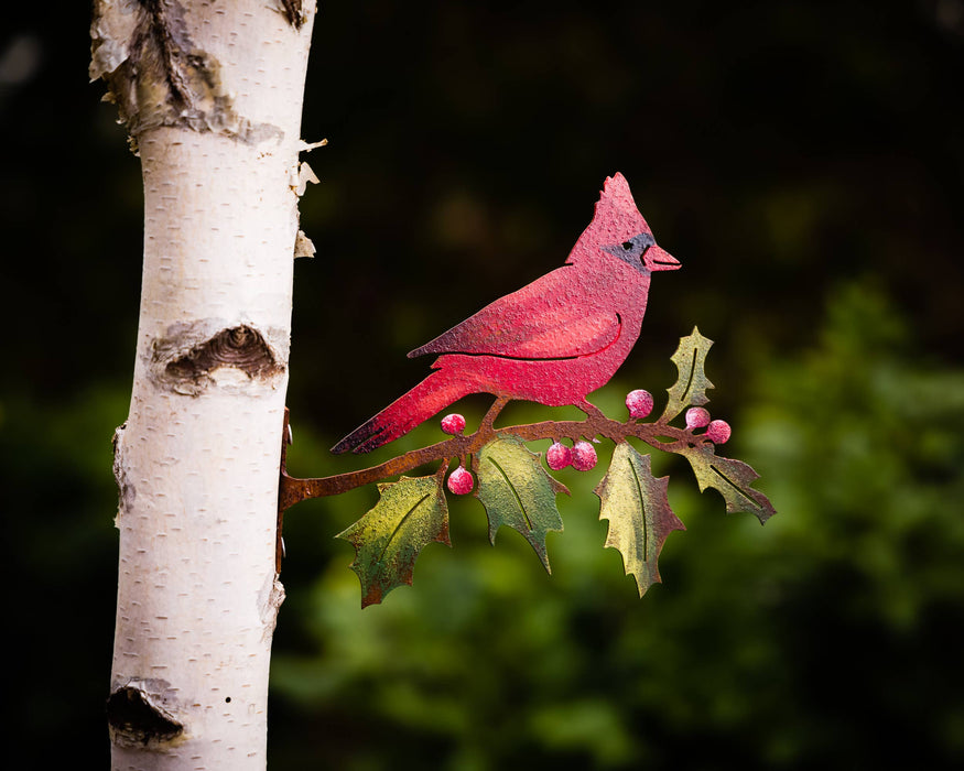 Cardinal on Holly Branch Tab