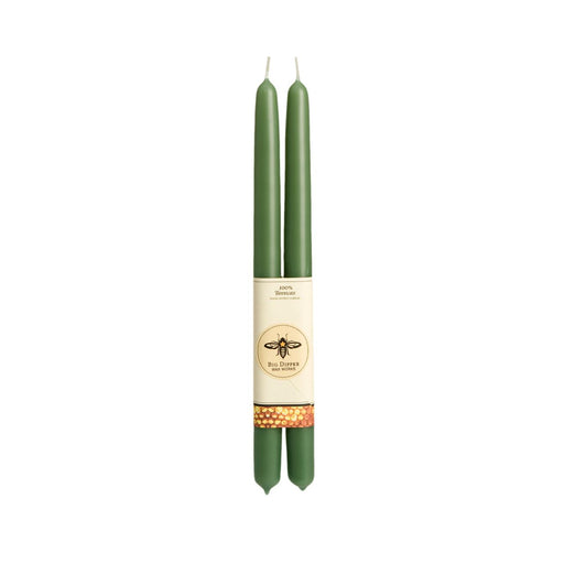 Taper Candles – 100% Pure Beeswax – Hand-Dipped: Moss / Standard (12" x 7/8")