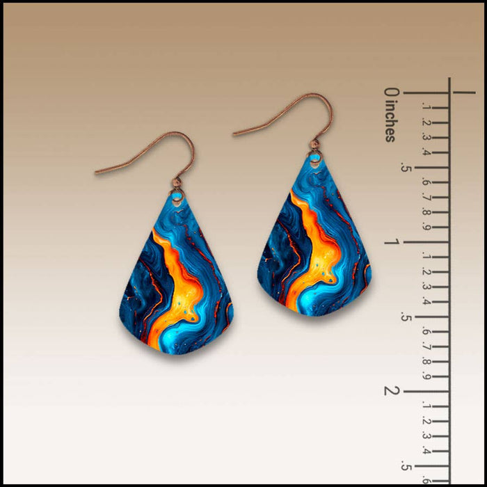 Lava Spill Short Drop Handmade Earrings
