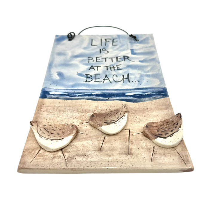 Life is Better - Sandpiper Hanging Plaque - CD