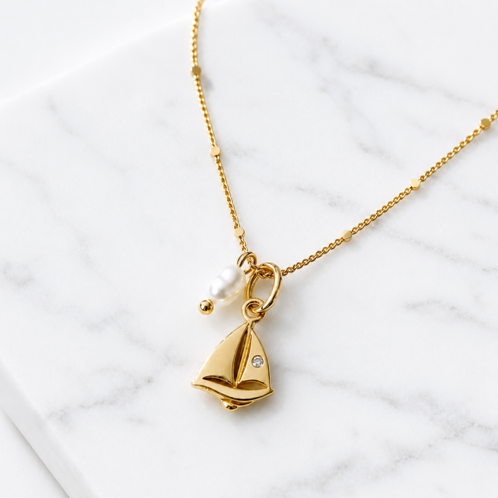 Pearl Sailboat Necklace