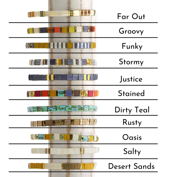 FAR OUT - Tila Bead Bracelet: 6.50 inches - M