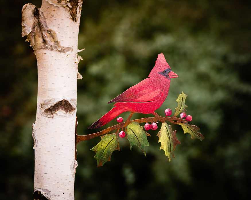 Cardinal on Holly Branch Tab