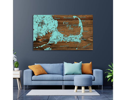 Massachusettes: Cape Cod Bay Map: Island Oasis / Small (11.25" x 19")
