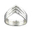 Ring - Triple Half Round V Ring: Sterling Silver / 6