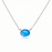 H-Oval Pendant - Polished Aqua