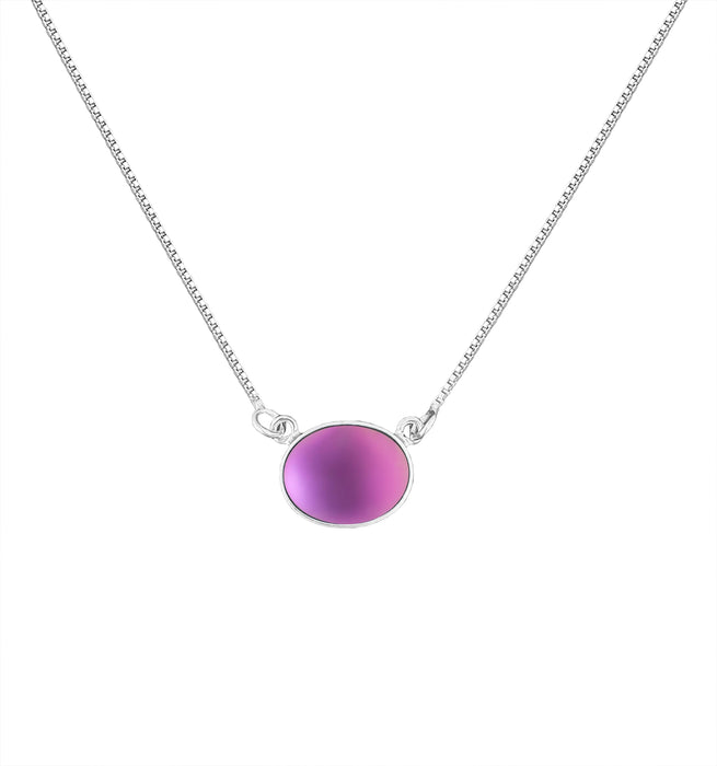 H-Oval Pendant - Polished Aqua