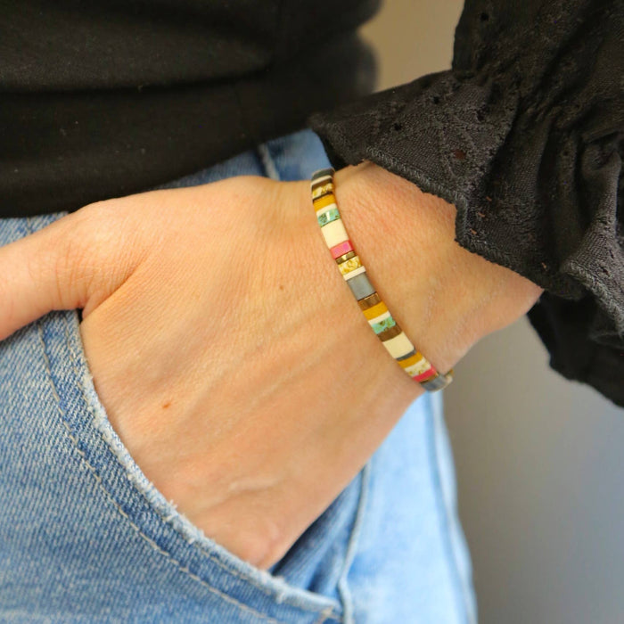 CAROLINA BEACHES - Tila Bead Bracelet | Single: 6.50 Inches - M