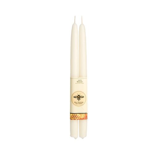 Taper Candles – 100% Pure Beeswax – Hand-Dipped: Ivory / Standard (12" x 7/8")