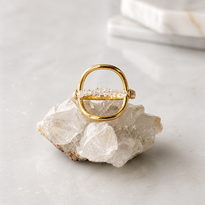 Herkimer Diamond Wire Wrapped Ring