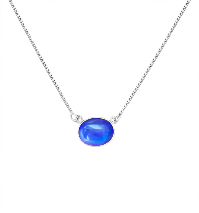 H-Oval Pendant - Polished Aqua