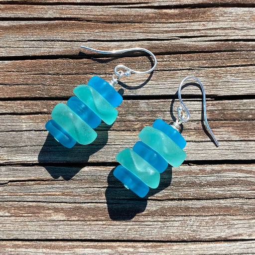 Earrings - Nugget Earrings - Autumn Green Sea - SLS