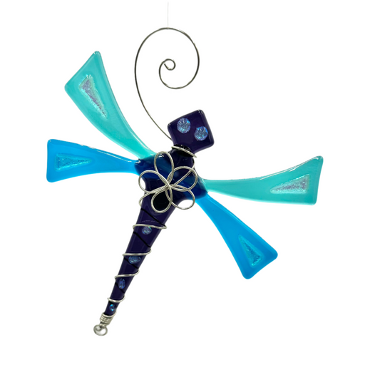 Sun Catcher - Dragonfly - Large - Purple/Aqua