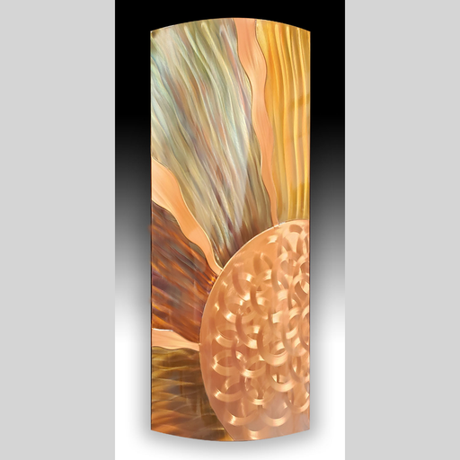 Copper Wall Art - Copper Sun - 12" x 26"