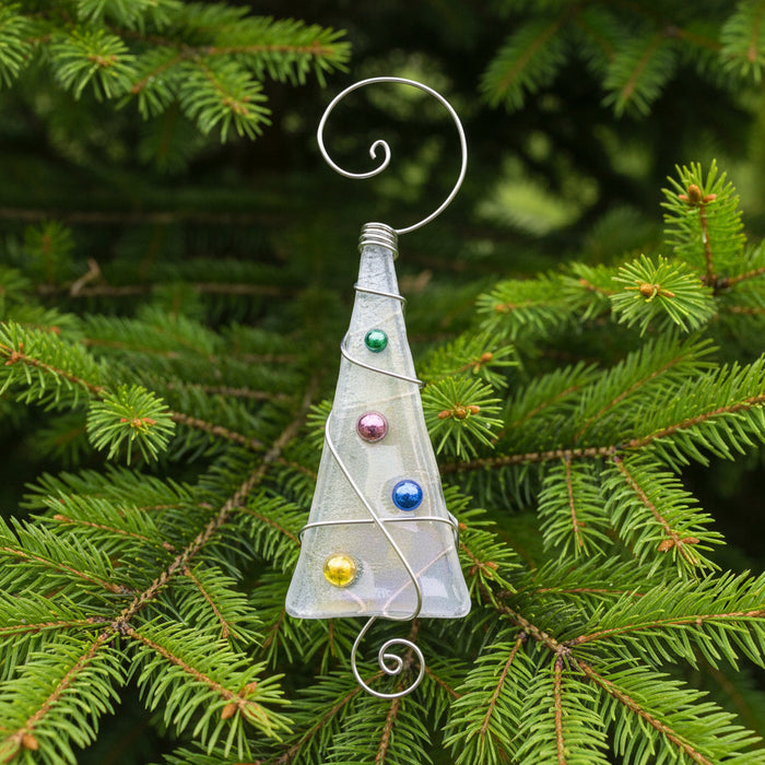 Ornament - Iridescent Tree with Dichroic Dots - Classic